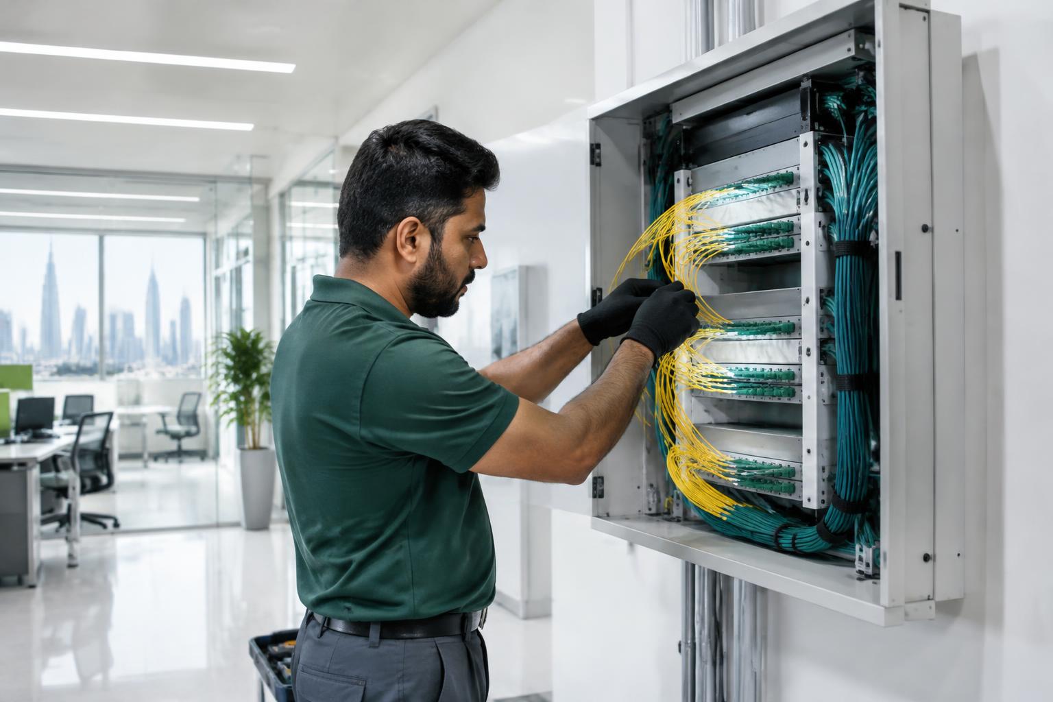 Fiber Optic Cabling Fiber Optic Cabling in Dubai — Silver Falcon